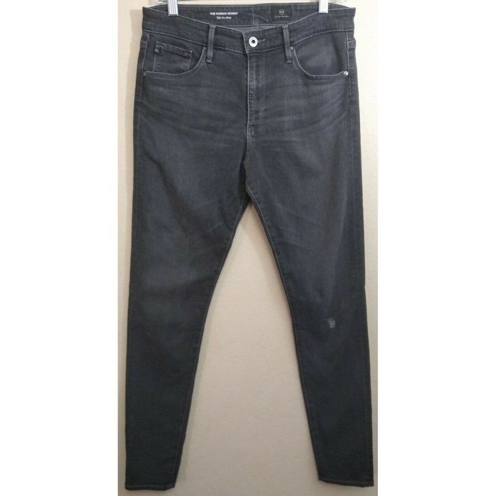 AG Adriano Goldschmied Womens Grey Farrah Dark Wash Skinny High Rise Jeans 29 R